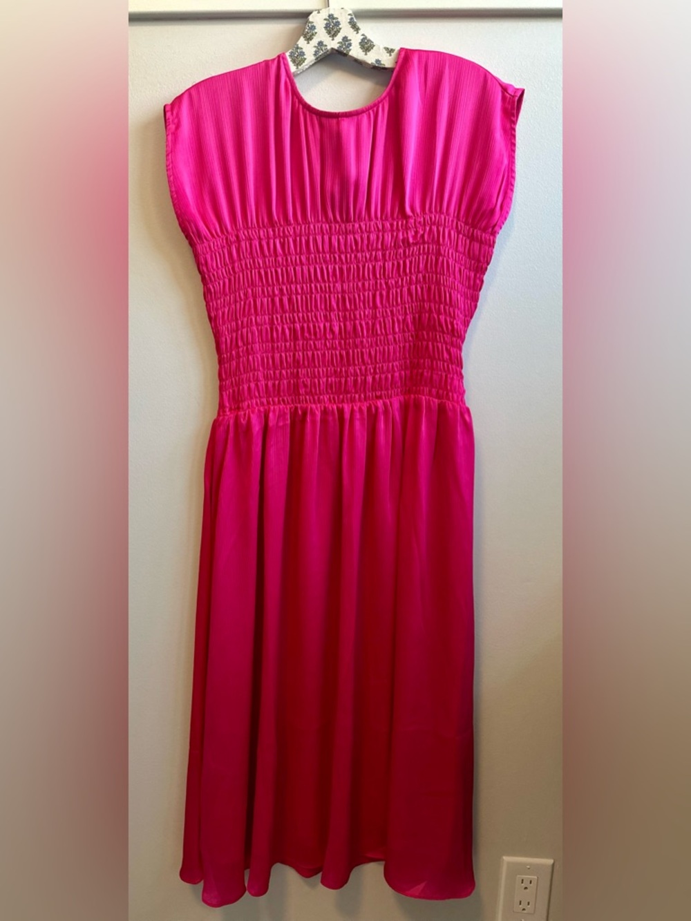 Trina Turk Fuchsia Smocked Waist Midi Dress NBW (no tags)